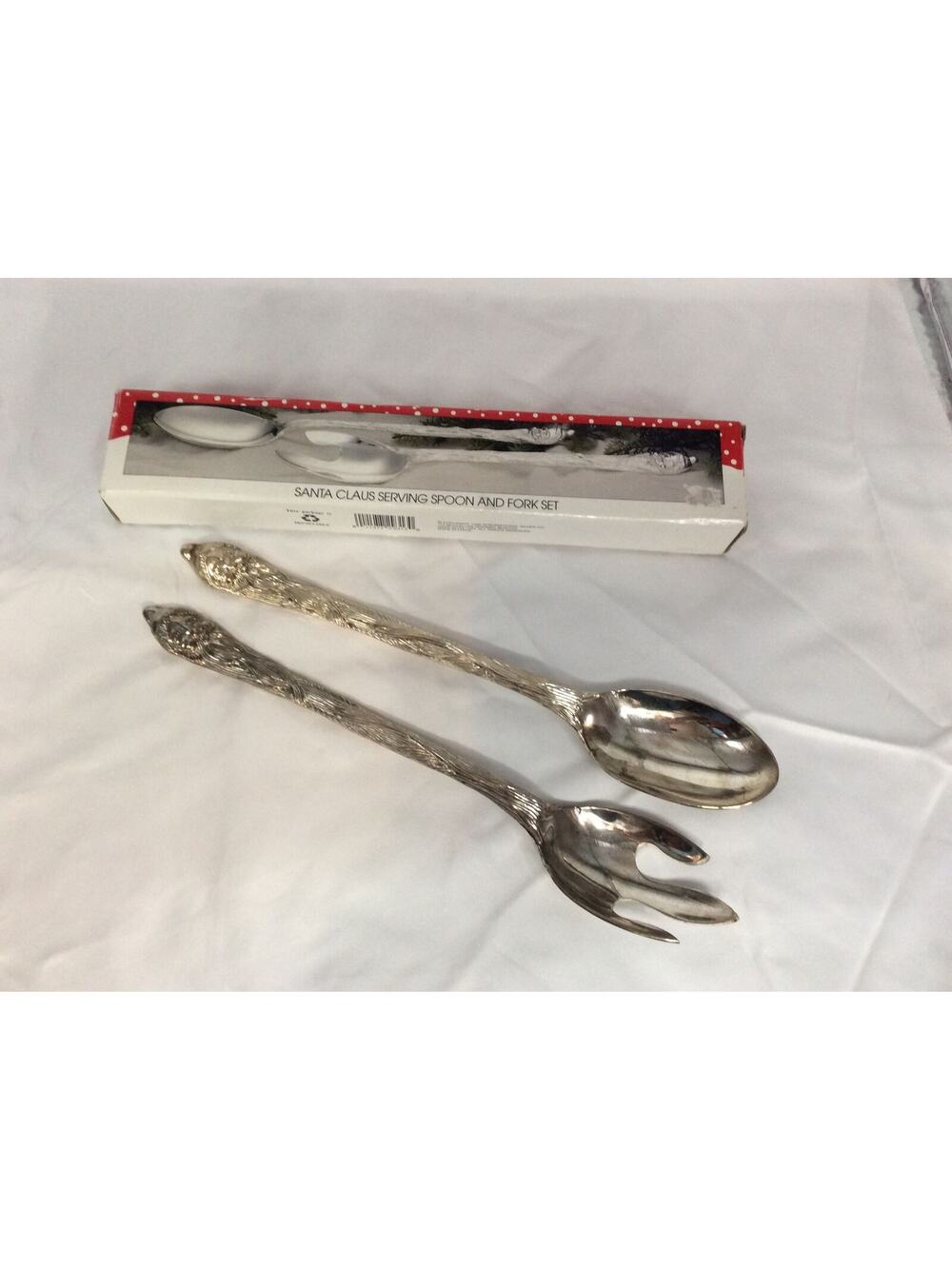 International Silver Co. Christmas Santa Claus Serving Spoon & Fork Set